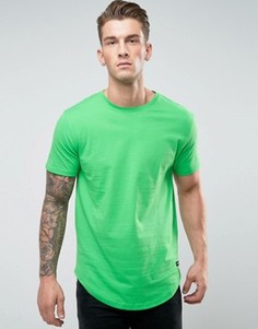 Удлиненная футболка с асимметричным краем Only &amp; Sons - Зеленый