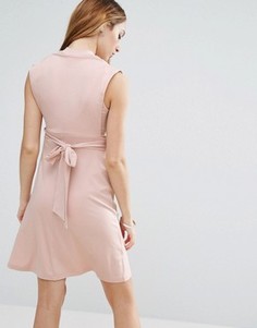 Платье мини с высоким воротом для кормящих мам ASOS Maternity PETITE - Розовый