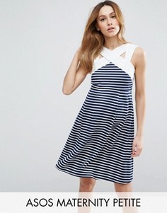 Приталенное платье мини в полоску ASOS Maternity PETITE - Мульти