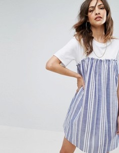 Платье-футболка с контрастными полосками Nobodys Child - Синий