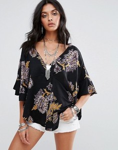 Блузка с принтом Free People Maui Wowie - Черный