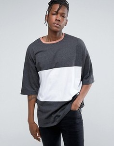 Свободная футболка со вставками ASOS - Белый