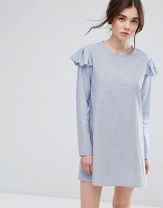 Платье в тонкую полоску Plain Studios - Синий