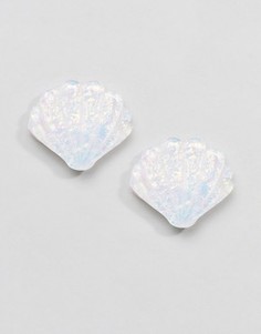 Переливающиеся серьги ограниченной серии в форме ракушки - Мульти Asos