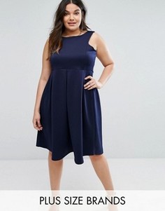 Приталенное платье миди для выпускного Be Jealous Plus - Темно-синий