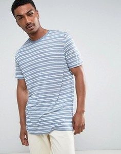 Длинная футболка в полоску ASOS - Синий