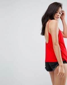 Соблазнительный топ с квадратным вырезом и открытой спиной ASOS - Красный