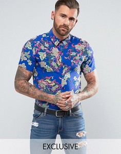 Рубашка классического кроя с цветочным принтом Reclaimed Vintage - Синий