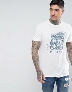Футболка с винтажным принтом Jack &amp; Jones Vintage - Белый
