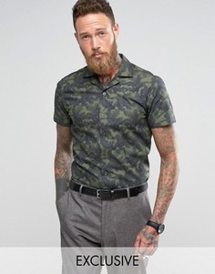 Узкая рубашка с короткими рукавами и отложным воротником Noose &amp; Monkey - Зеленый