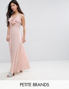 Платье макси с оборками New Look Petite - Розовый