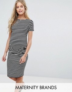 Платье миди с присборенной отделкой сбоку New Look Maternity - Черный