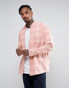 Свободная розовая рубашка в клетку ASOS - Розовый