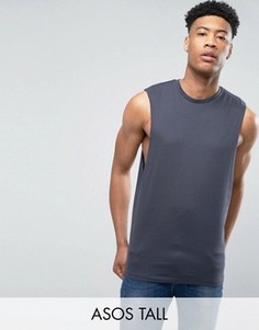 Серая майка без рукавов с заниженными проймами ASOS TALL - Серый