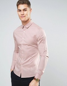 Супероблегающая розовая рубашка ASOS - Розовый