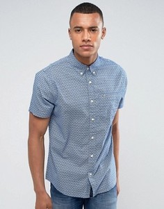 Узкая синяя рубашка с короткими рукавами Hollister - Белый