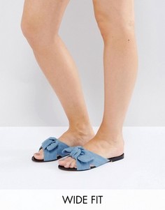 Джинсовые сандалии для широкой стопы с бантом Lost Ink - Синий