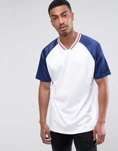 Сетчатая oversize-футболка с контрастными рукавами ASOS - Белый