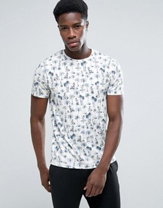 Футболка с круглым вырезом и сплошным принтом Esprit - Белый