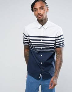 Рубашка в темно-синюю градиентную полоску с коротким рукавом Original Penguin - Темно-синий
