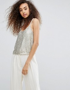 Топ с отделкой бисером Walter Baker Amber - Серебряный