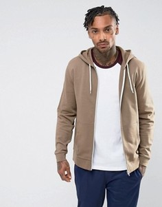 Худи бежевого цвета на молнии ASOS - Бежевый