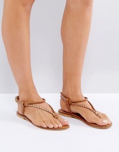 Кожаные плетеные сандалии ASOS FIXATION - Рыжий