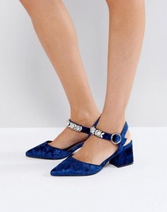 Декорированные туфли на среднем каблуке ASOS SHOWGIRL - Темно-синий