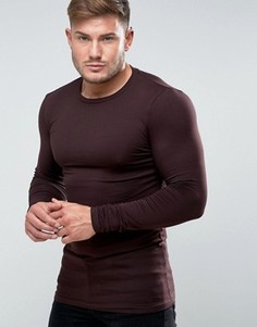 Фиолетовый длинный обтягивающий лонгслив ASOS - Фиолетовый
