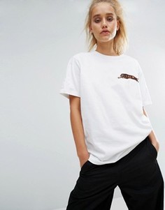 Oversize-футболка с вышитым леопардом Maharishi - Белый