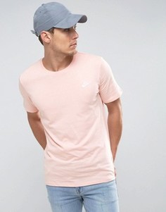 Розовая футболка с вышитой галочкой Nike 827021-876 - Розовый