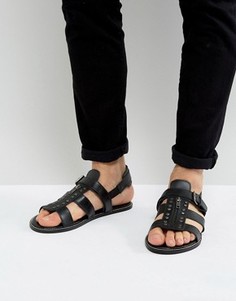 Черные кожаные сандалии с заклепками ASOS - Черный