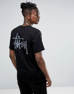 Футболка с логотипом на спине Stussy - Черный