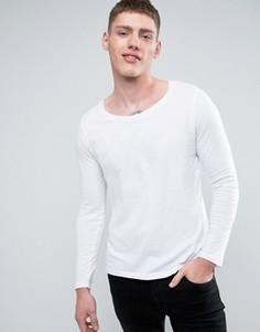Лонгслив с овальным вырезом ASOS - Белый