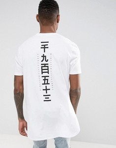 Длинная футболка с принтом ASOS - Белый