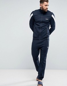 Джоггеры классического кроя с манжетами BOSS by Hugo Boss - Темно-синий