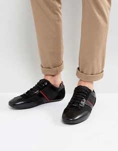 Черные кожаные кроссовки с сетчатой отделкой HUGO by Hugo Boss - Черный