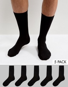 Набор из 5 пар черных носков ASOS - Черный
