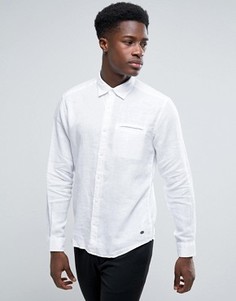 Льняная рубашка с карманом на груди Esprit - Белый