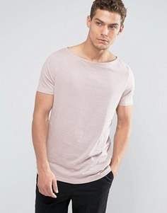 Футболка с вырезом лодочкой ASOS - Розовый