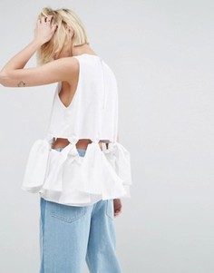 Топ свободного покроя с узлом ASOS WHITE - Белый