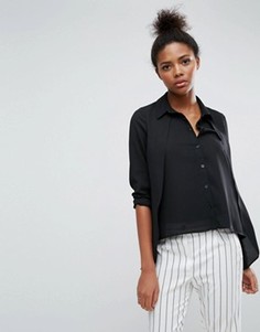 Блузка с удлиненной спинкой ASOS - Черный