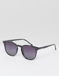 Солнцезащитные очки в квадратной оправе цвета черного мрамора Komono The Beaumont - Черный