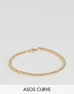 Эластичный шариковый браслет-цепочка ASOS CURVE - Золотой
