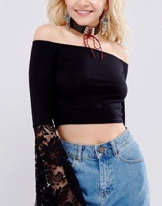 Чокер со шнуровкой и люверсами ASOS Premium - Красный
