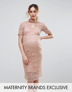 Кружевное платье-футляр Hope &amp; Ivy Maternity - Розовый
