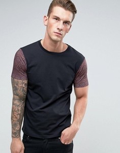 Футболка с контрастными рукавами в стиле ретро ASOS - Черный