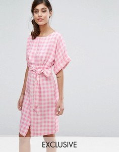 Платье с рукавами‑кимоно и поясом Closet London - Мульти