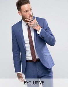Приталенный пиджак с добавлением льна Heart &amp; Dagger Wedding - Синий