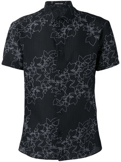 рубашка с цветочной вышивкой Emporio Armani
